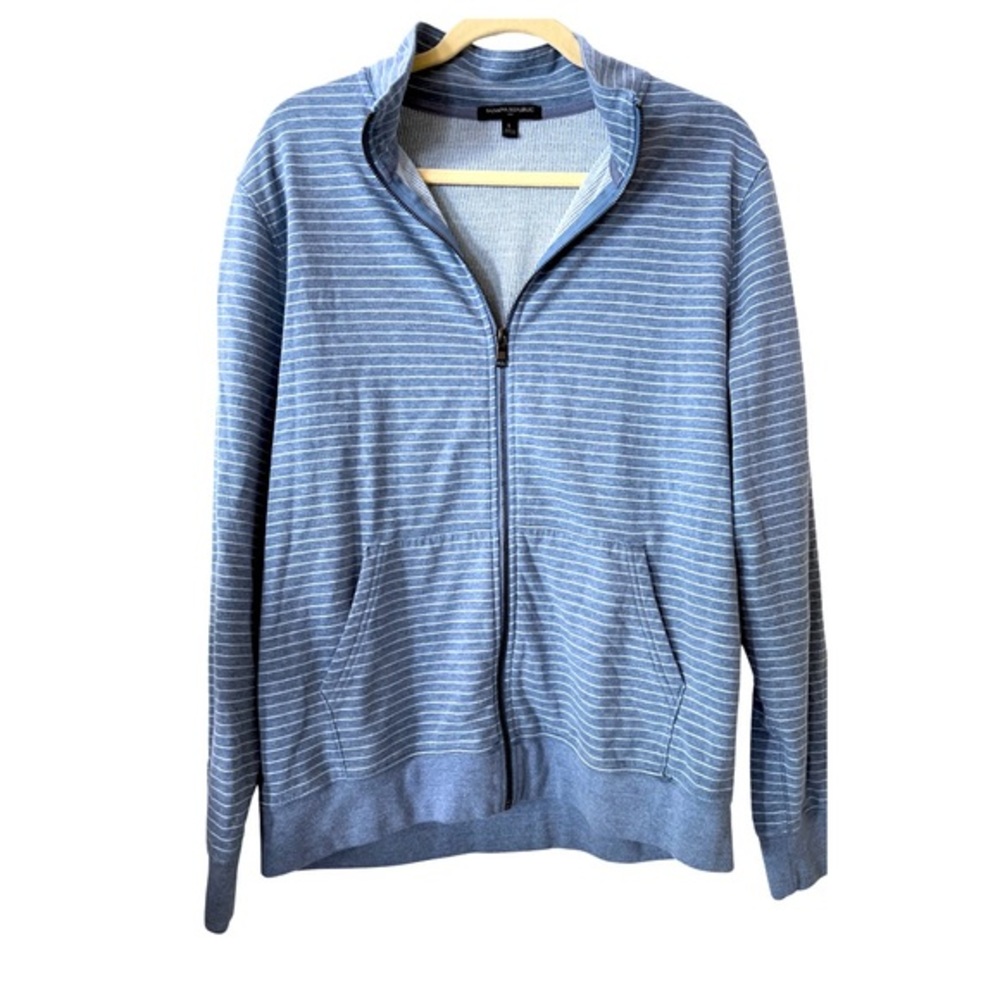 Banana Republic Striped Blue full Zip‎ Sweatshirt